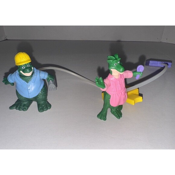 The Dinosaurs TV Show Sinclair Family McDonalds Figures Lot of 2 Disney Set Toys - Picture 1 of 7